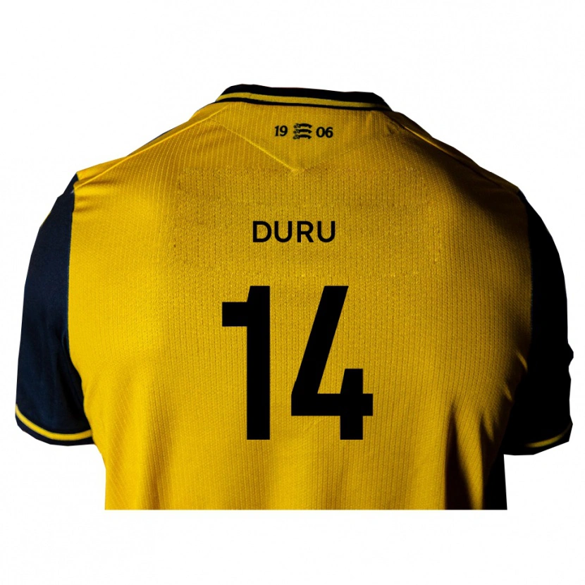 Danxen Men Chinedu Duru #14 Yellow Black Away Jersey 2025/26 T-Shirt
