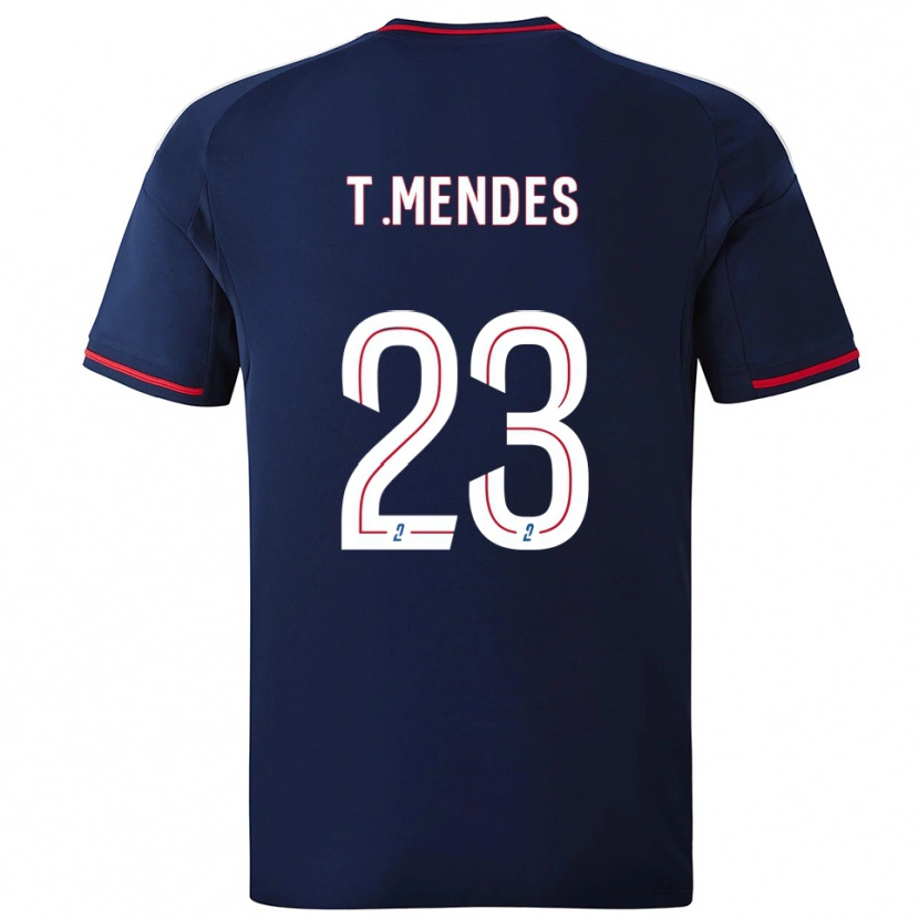 Danxen Men Thiago Mendes #23 Navy Red Away Jersey 2025/26 T-Shirt