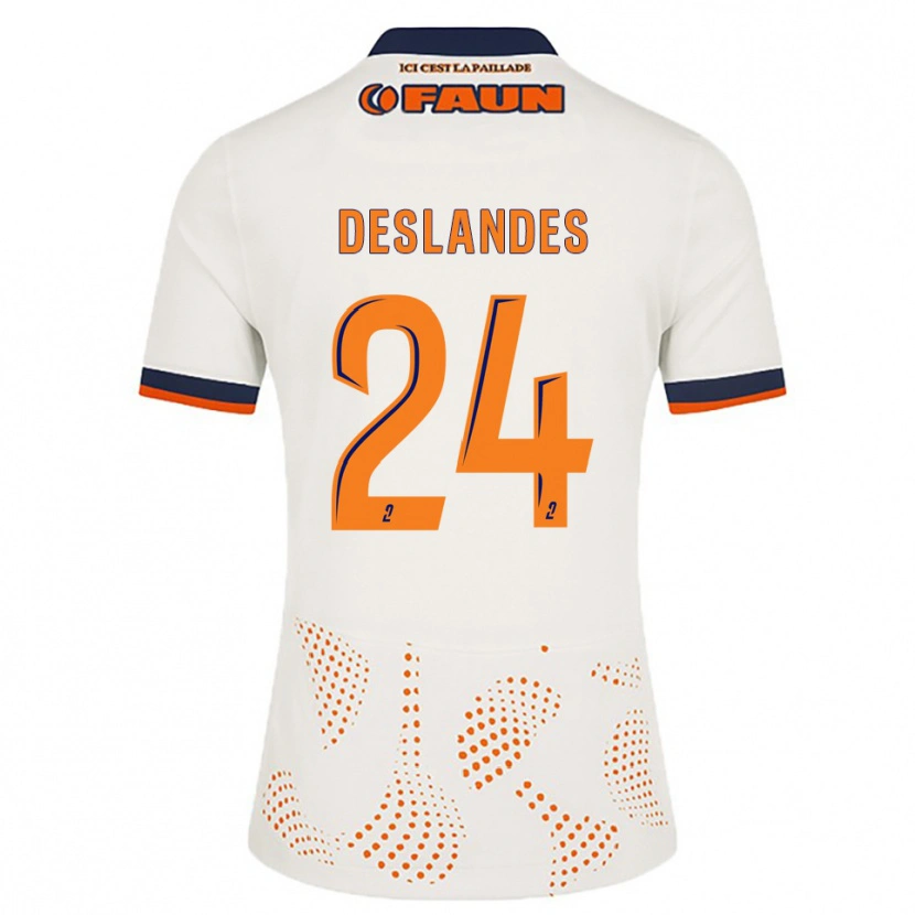 Danxen Men Océane Deslandes #24 White Orange Away Jersey 2025/26 T-Shirt