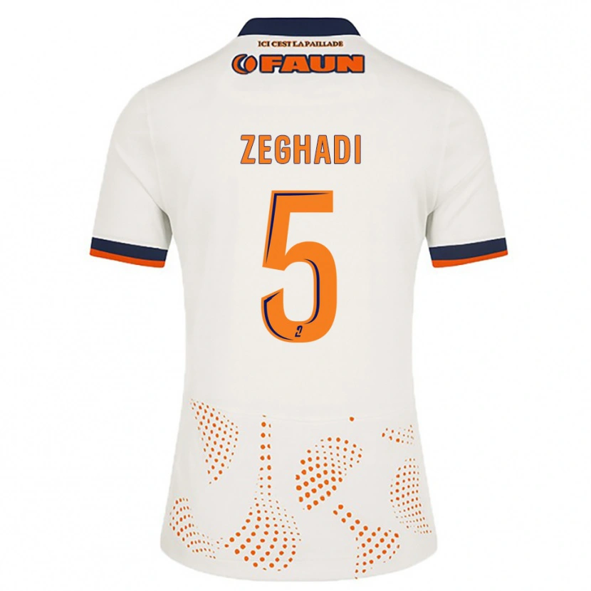 Danxen Men Mohamed Zeghadi #5 White Orange Away Jersey 2025/26 T-Shirt