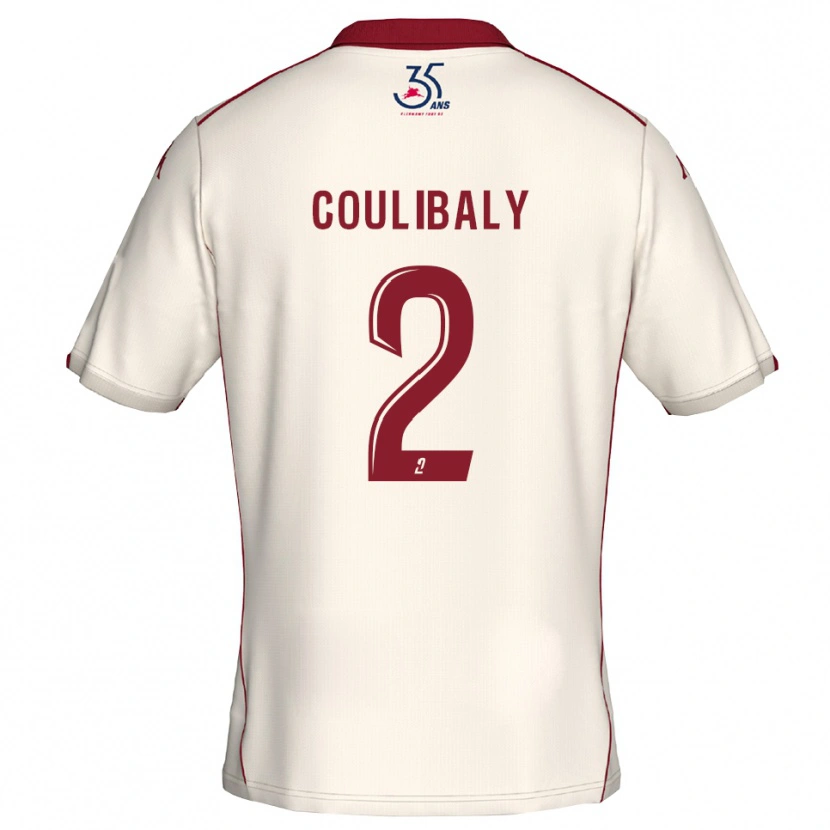 Danxen Men Ibrahim Coulibaly #2 White Burgundy Away Jersey 2025/26 T-Shirt