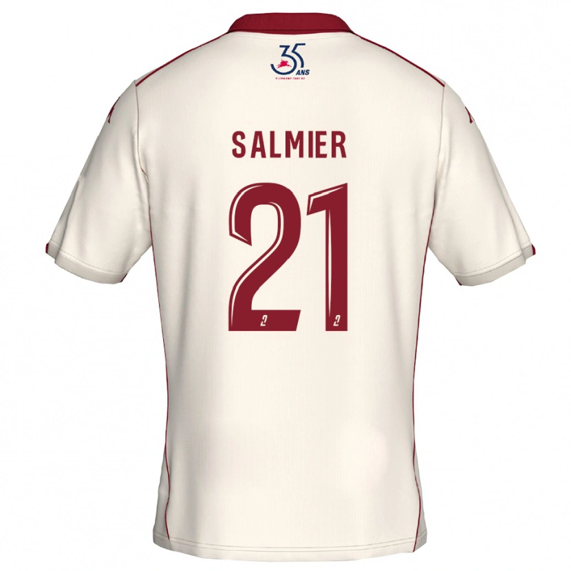 Danxen Men Yoann Salmier #21 White Burgundy Away Jersey 2025/26 T-Shirt