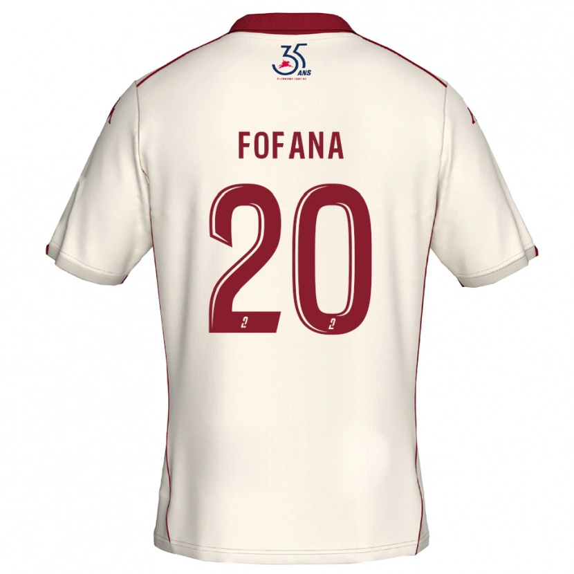 Danxen Men Oumou Fofana #20 White Burgundy Away Jersey 2025/26 T-Shirt