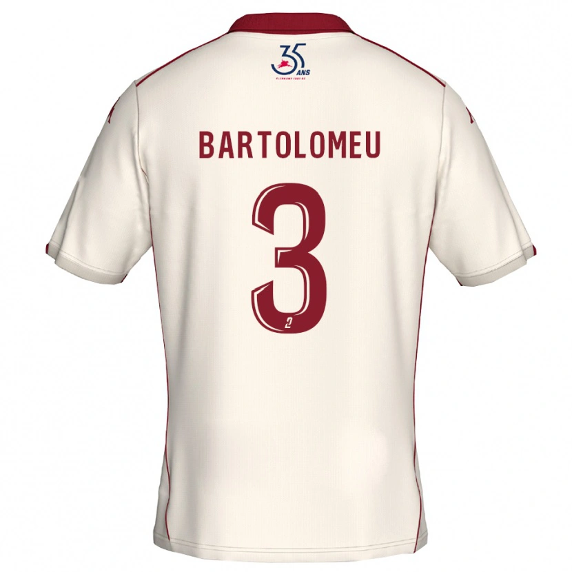Danxen Men Malo Bartolomeu #3 White Burgundy Away Jersey 2025/26 T-Shirt