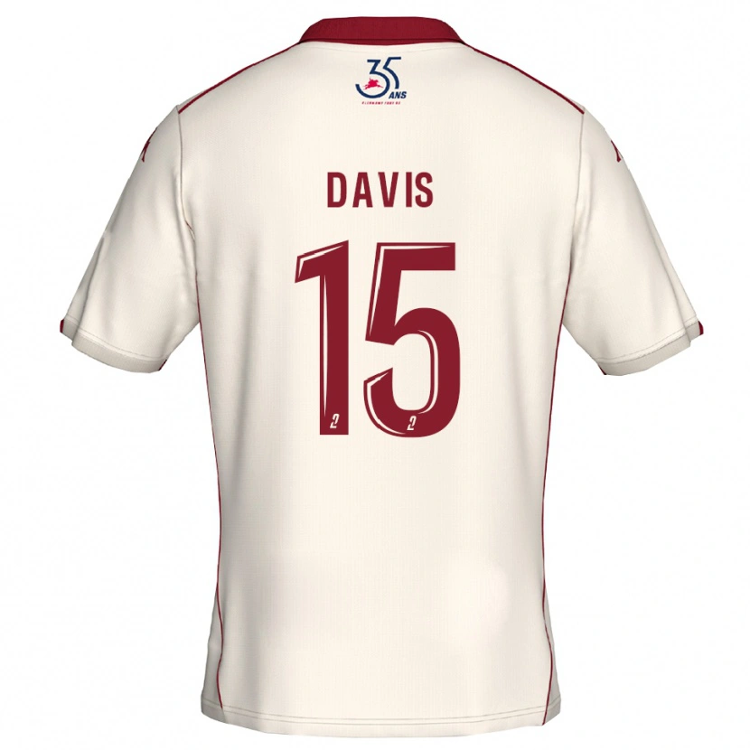 Danxen Men Matthew Davis #15 White Burgundy Away Jersey 2025/26 T-Shirt