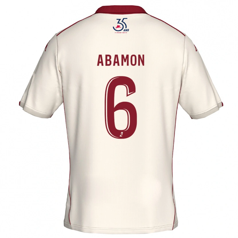 Danxen Men Noélie Abamon #6 White Burgundy Away Jersey 2025/26 T-Shirt