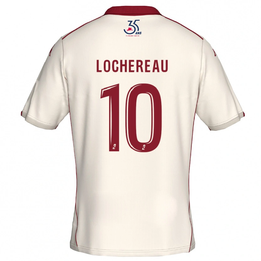 Danxen Men Yad Lochereau #10 White Burgundy Away Jersey 2025/26 T-Shirt