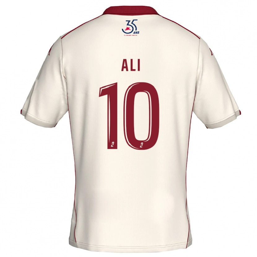 Danxen Men Ihlane Ali #10 White Burgundy Away Jersey 2025/26 T-Shirt