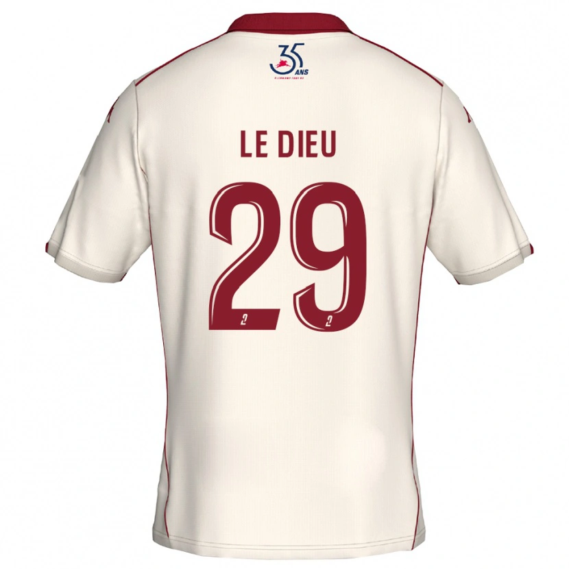 Danxen Men Flavie Le Dieu #29 White Burgundy Away Jersey 2025/26 T-Shirt