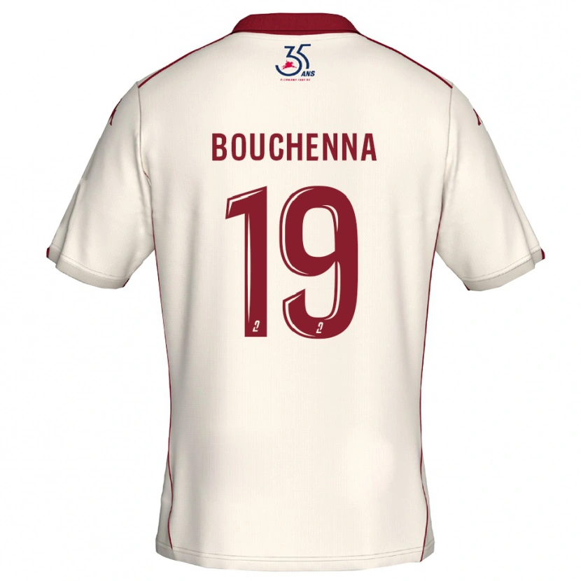 Danxen Men Mohamed-Amine Bouchenna #19 White Burgundy Away Jersey 2025/26 T-Shirt
