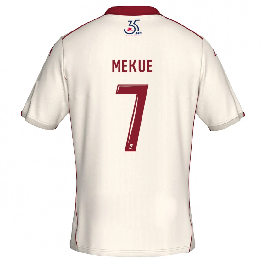 Danxen Men Florian Mekue #7 White Burgundy Away Jersey 2025/26 T-Shirt
