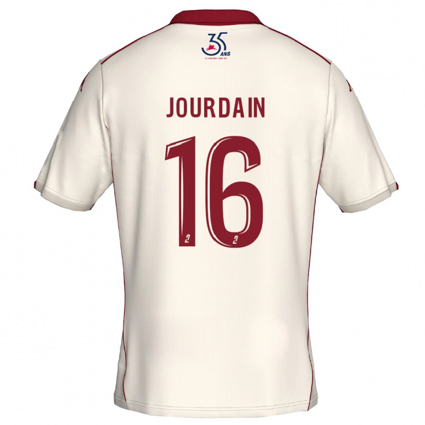 Danxen Men Théo Jourdain #16 White Burgundy Away Jersey 2025/26 T-Shirt