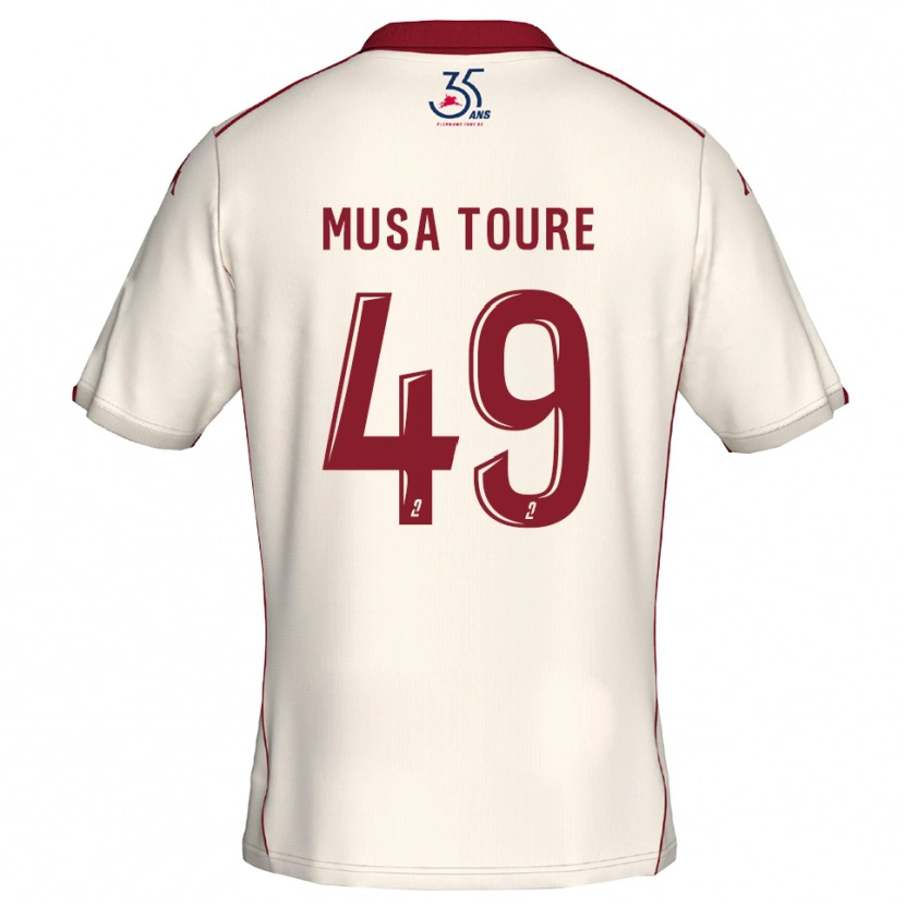 Danxen Men Musa Toure #49 White Burgundy Away Jersey 2025/26 T-Shirt