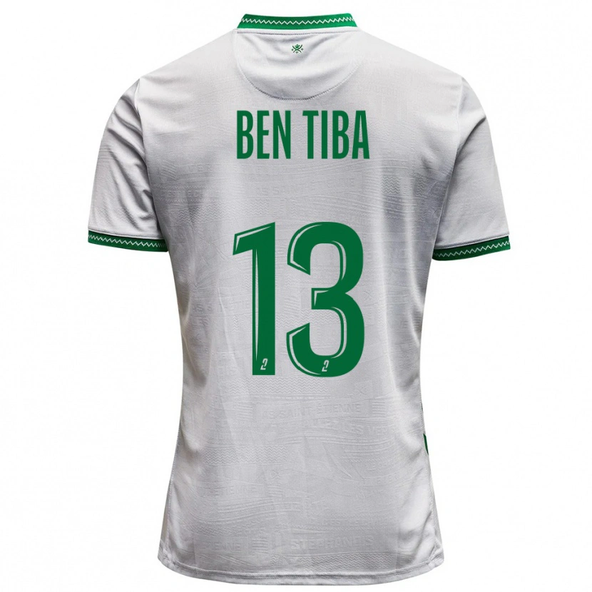 Danxen Men Helmi Ben Tiba #13 White Green Away Jersey 2025/26 T-Shirt