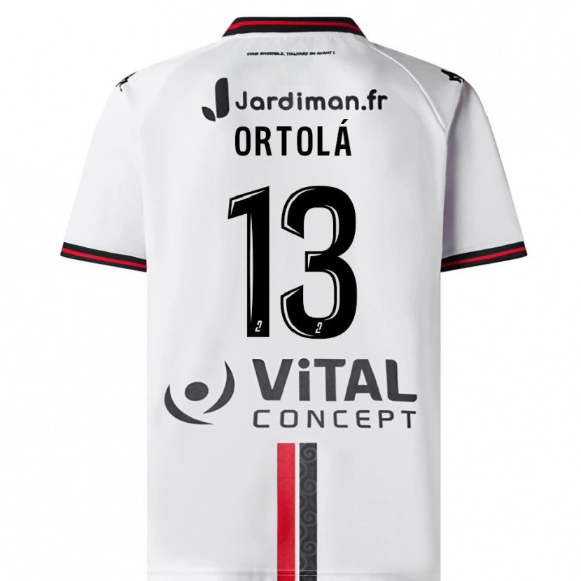 Danxen Men Adrián Ortolá #13 White Red Away Jersey 2025/26 T-Shirt