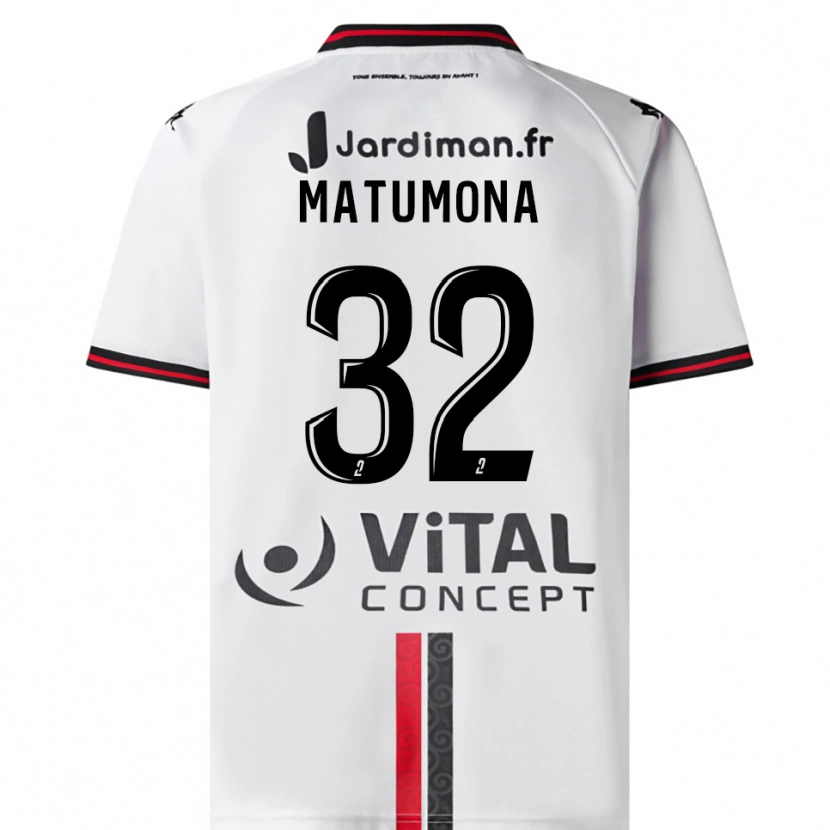 Danxen Men Jérémie Matumona #32 White Red Away Jersey 2025/26 T-Shirt