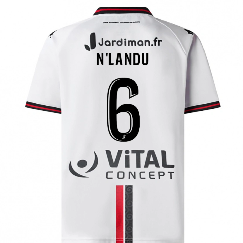 Danxen Men Darly N'landu #6 White Red Away Jersey 2025/26 T-Shirt