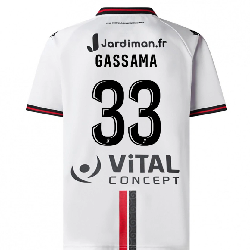 Danxen Men Eden Gassama #33 White Red Away Jersey 2025/26 T-Shirt