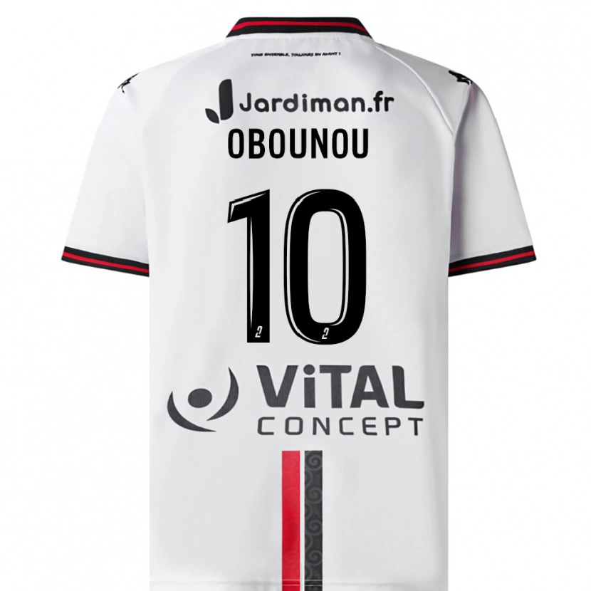 Danxen Men Élie Obounou #10 White Red Away Jersey 2025/26 T-Shirt