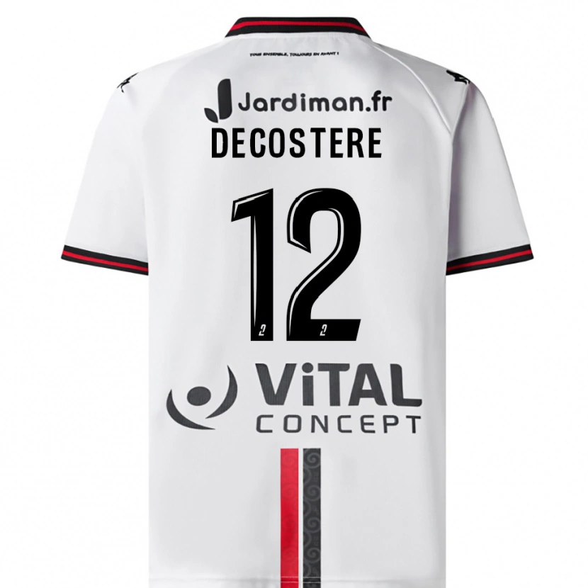 Danxen Men Morgane Decostere #12 White Red Away Jersey 2025/26 T-Shirt