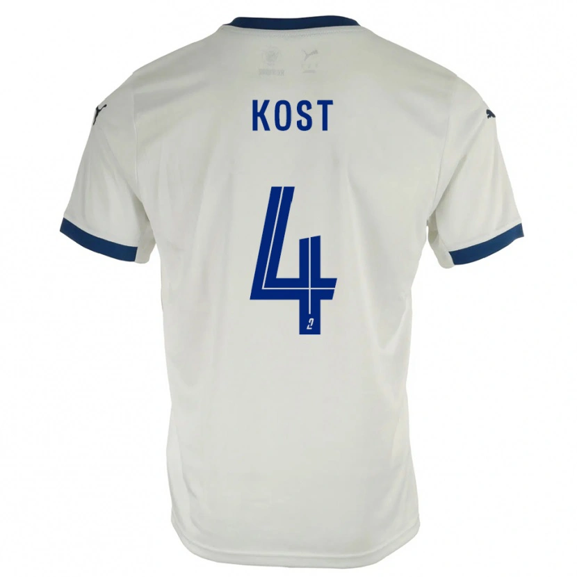Danxen Men Enzo Kost #4 White Blue Away Jersey 2025/26 T-Shirt
