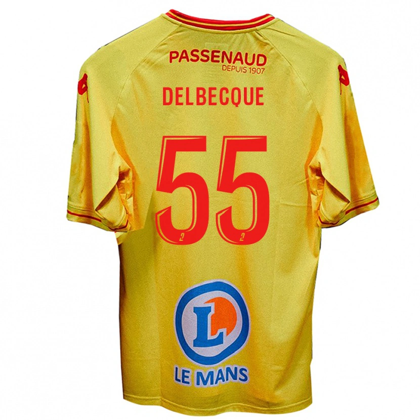 Danxen Men Augustin Delbecque #55 Yellow Away Jersey 2025/26 T-Shirt