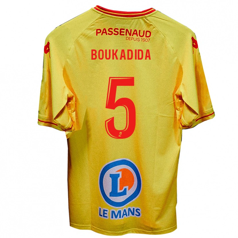 Danxen Men Rayan Boukadida #5 Yellow Away Jersey 2025/26 T-Shirt