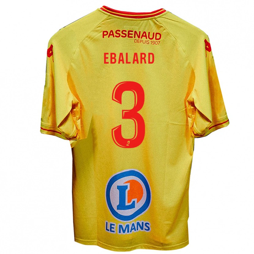 Danxen Men Yannick Ebalard #3 Yellow Away Jersey 2025/26 T-Shirt