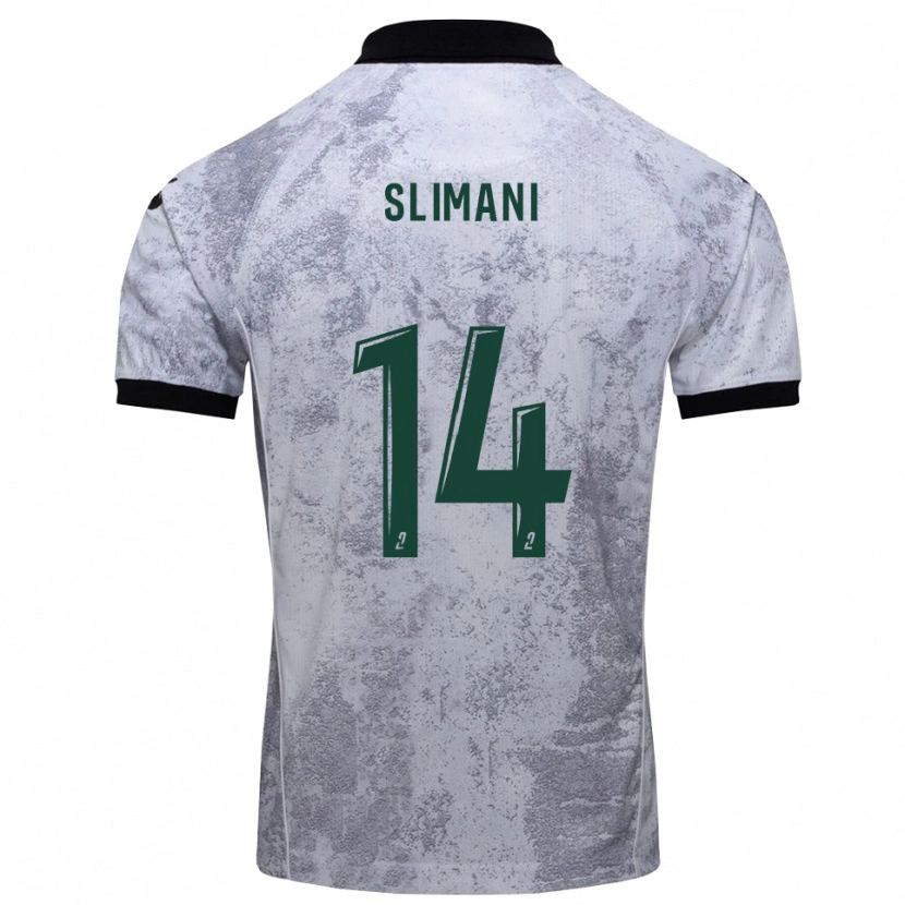 Danxen Men Rayan Slimani #14 White Black Away Jersey 2025/26 T-Shirt