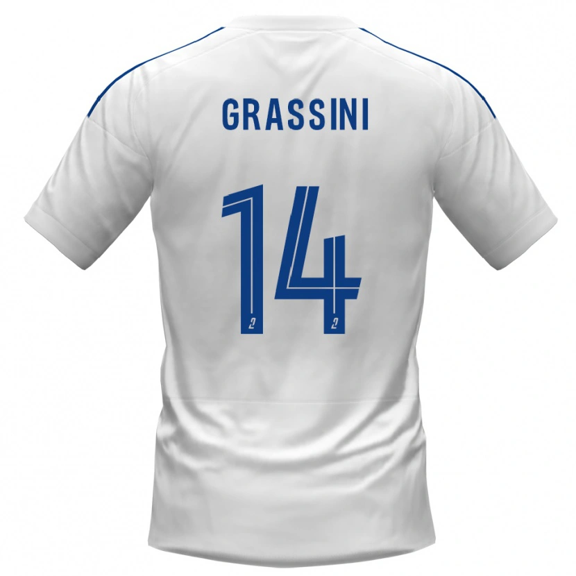 Danxen Men Romeo Grassini #14 White Blue Away Jersey 2025/26 T-Shirt