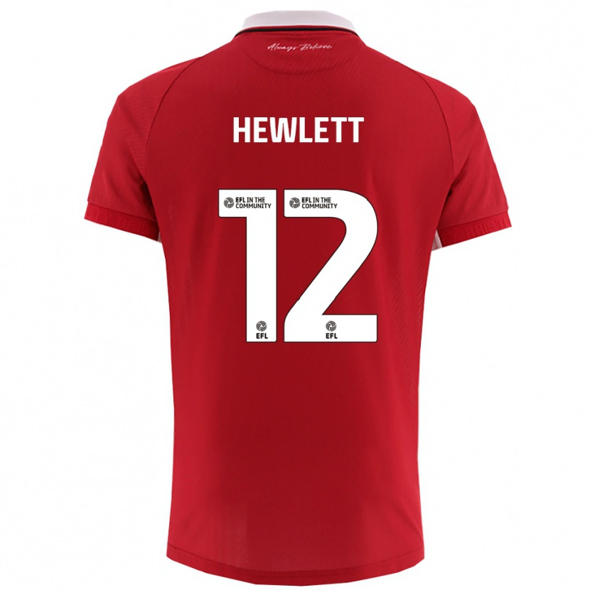 Danxen Women Callum Hewlett #12 Red White Home Jersey 2025/26 T-Shirt