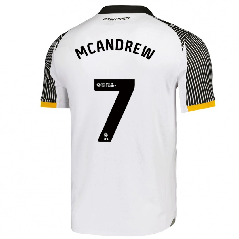Danxen Women Niall Mcandrew #7 White Black Home Jersey 2025/26 T-Shirt