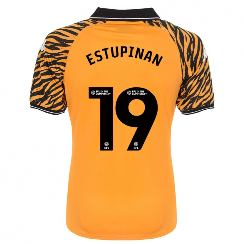 Danxen Women Óscar Estupiñán #19 Orange Black Home Jersey 2025/26 T-Shirt
