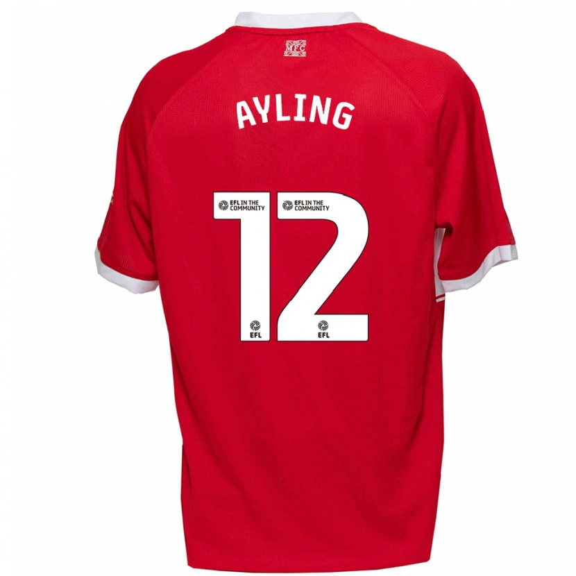 Danxen Women Luke Ayling #12 Red White Home Jersey 2025/26 T-Shirt