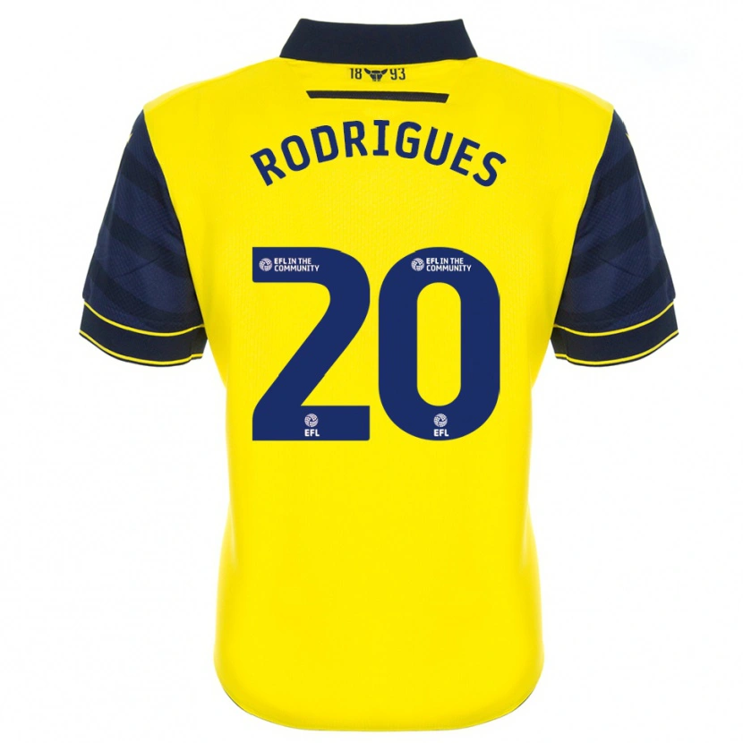 Danxen Women Rúben Rodrigues #20 Yellow Navy Home Jersey 2025/26 T-Shirt