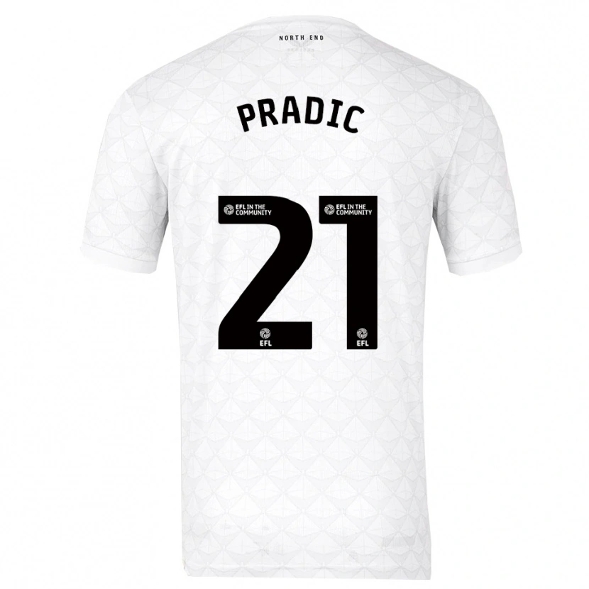 Danxen Women James Pradic #21 White Red Home Jersey 2025/26 T-Shirt