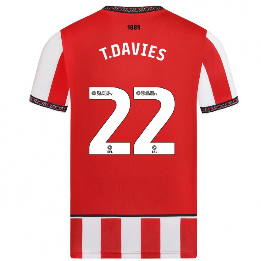 Danxen Women Tom Davies #22 Red White Home Jersey 2025/26 T-Shirt