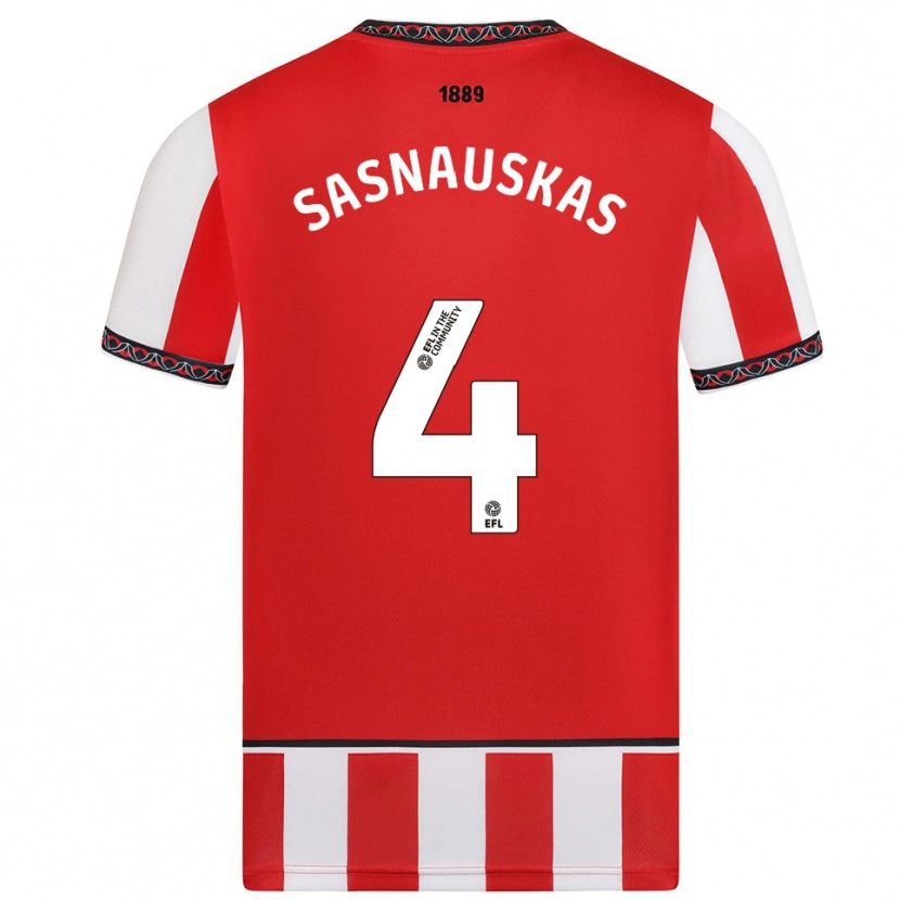 Danxen Women Dovydas Sasnauskas #4 Red White Home Jersey 2025/26 T-Shirt