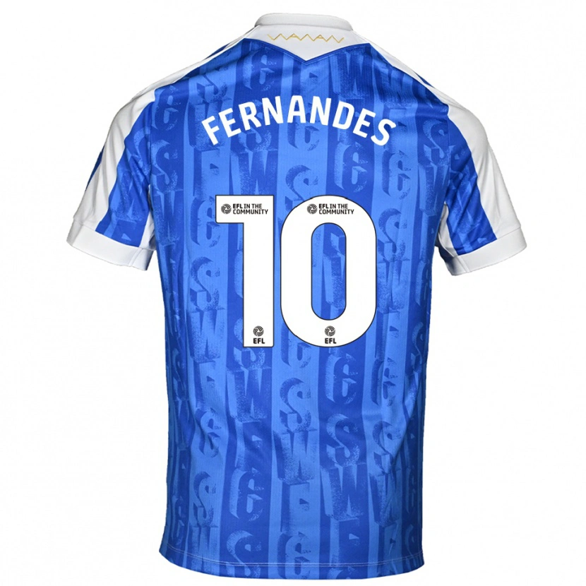 Danxen Women Bruno Fernandes #10 Blue White Home Jersey 2025/26 T-Shirt