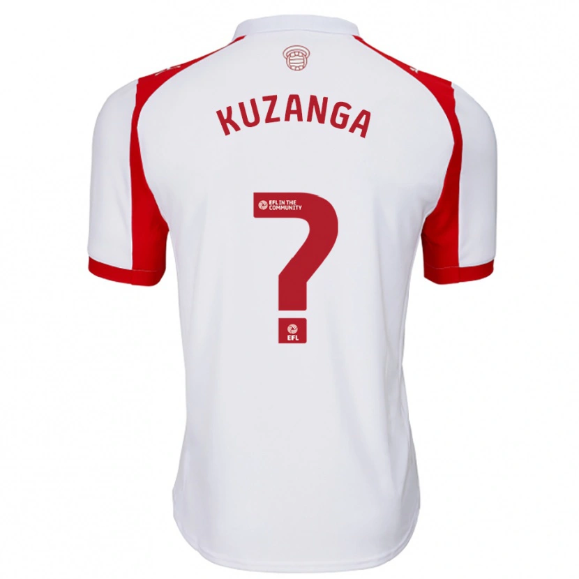 Danxen Women Junior Kuzanga #0 White Red Home Jersey 2025/26 T-Shirt