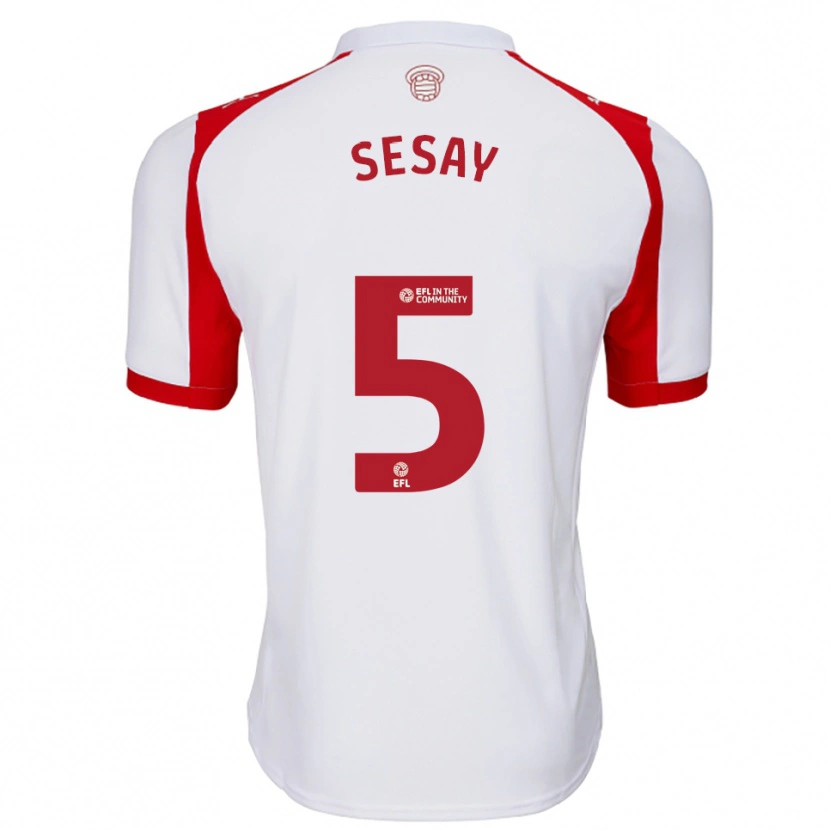 Danxen Women Moses Sesay #5 White Red Home Jersey 2025/26 T-Shirt
