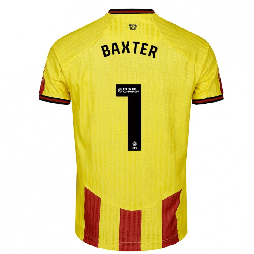 Danxen Women Nathan Baxter #1 Yellow Red Home Jersey 2025/26 T-Shirt