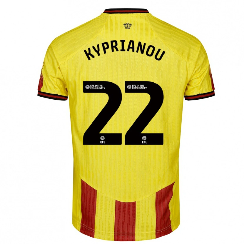 Danxen Women Hector Kyprianou #22 Yellow Red Home Jersey 2025/26 T-Shirt