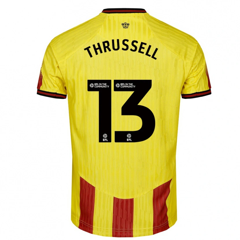 Danxen Women Sebastian Thrussell #13 Yellow Red Home Jersey 2025/26 T-Shirt