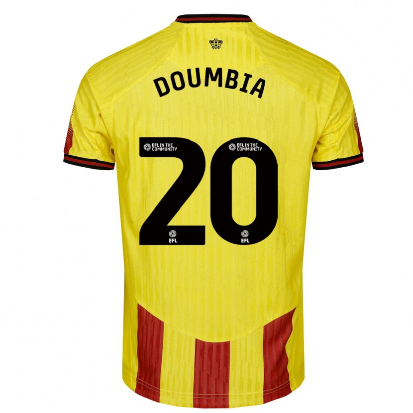 Danxen Women Mamadou Doumbia #20 Yellow Red Home Jersey 2025/26 T-Shirt