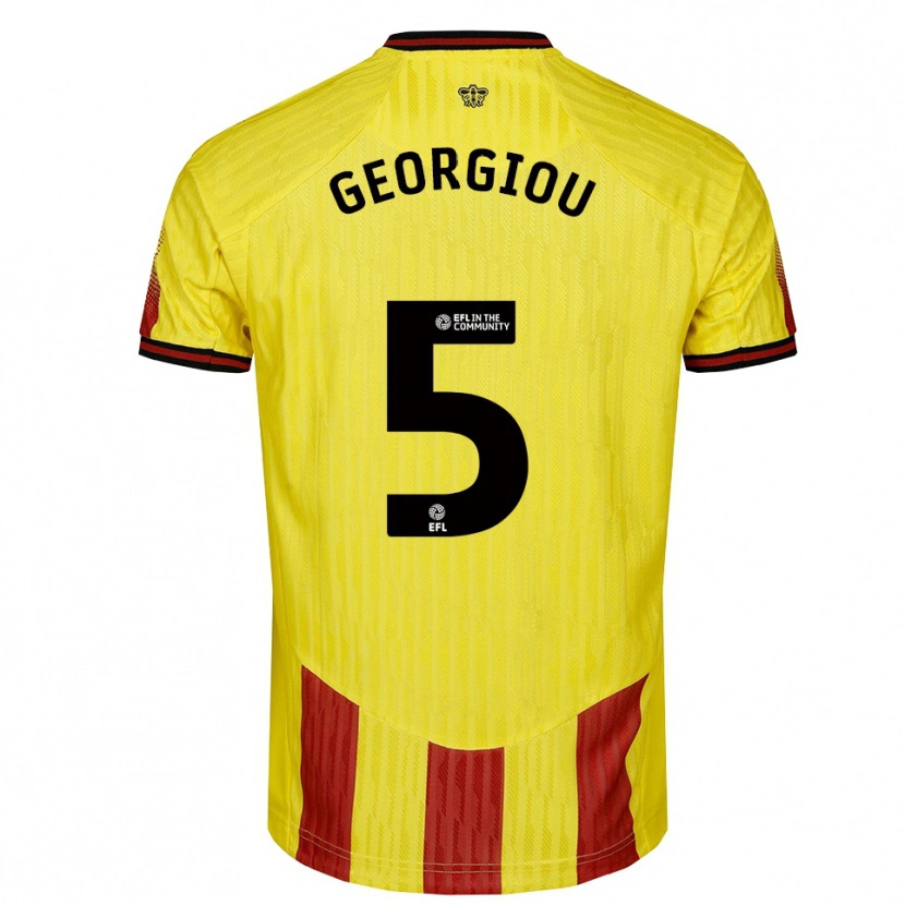 Danxen Women Tom Georgiou #5 Yellow Red Home Jersey 2025/26 T-Shirt