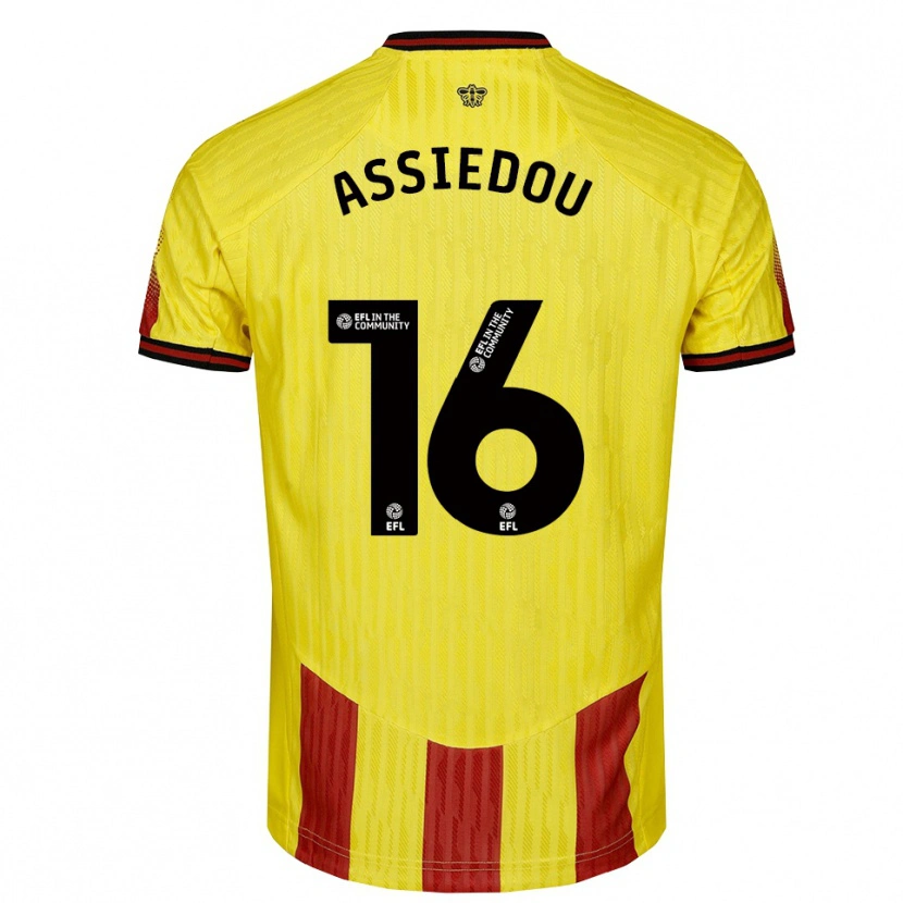 Danxen Women Bentley Assiedou #16 Yellow Red Home Jersey 2025/26 T-Shirt