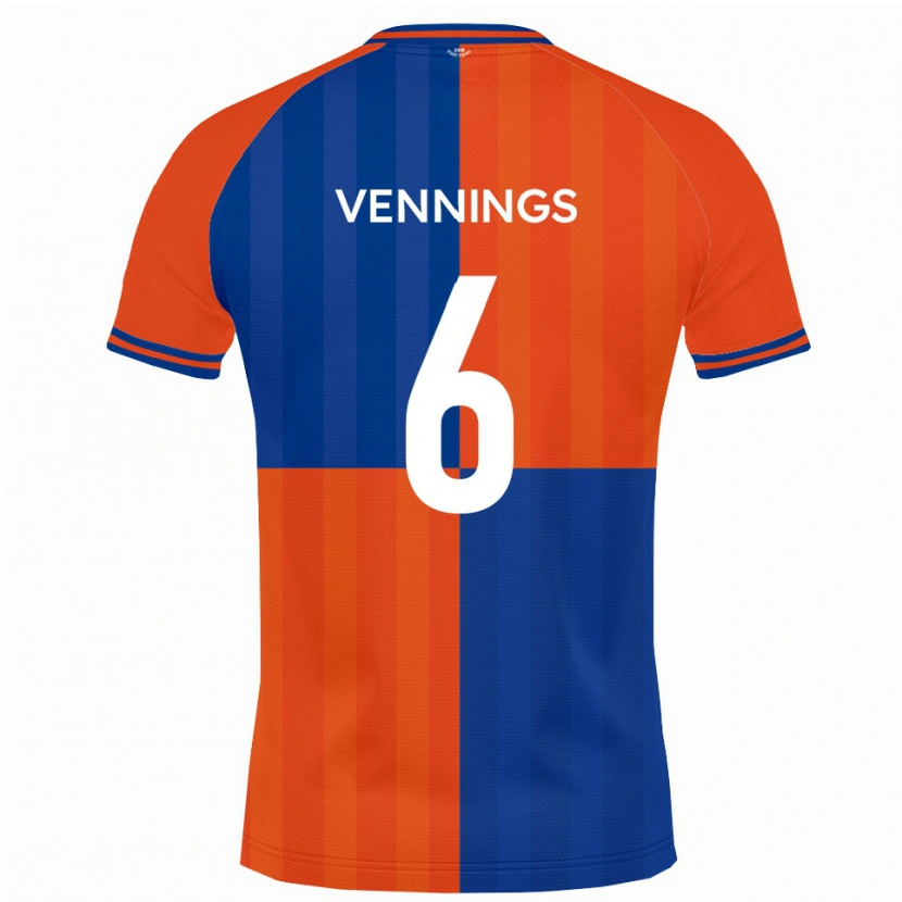 Danxen Women James Vennings #6 Orange Royal Blue Home Jersey 2025/26 T-Shirt