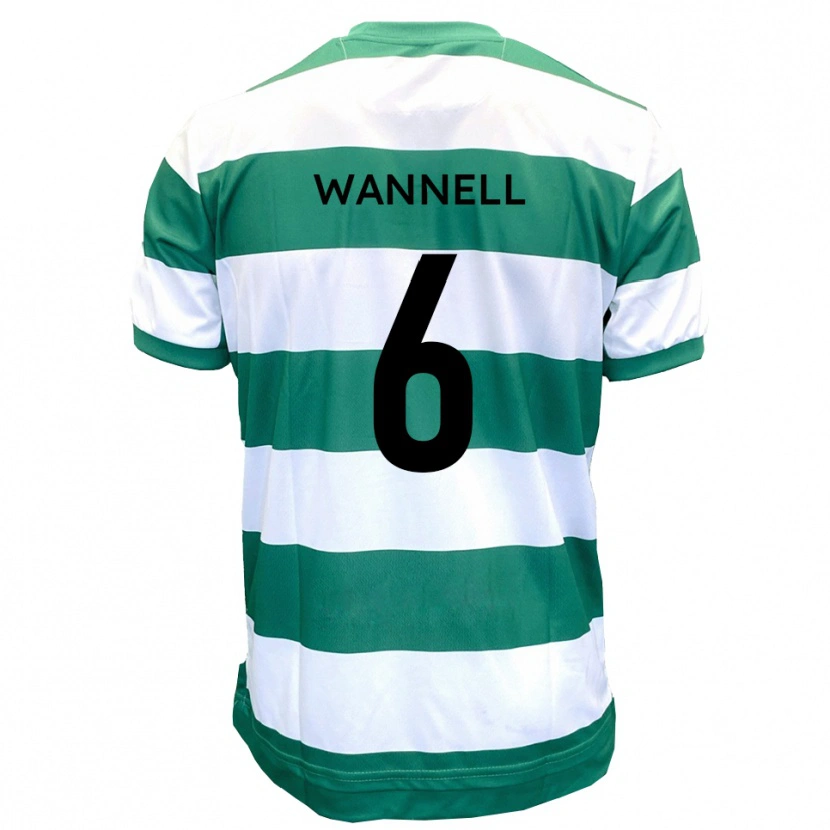 Danxen Women Jake Wannell #6 Green White Home Jersey 2025/26 T-Shirt