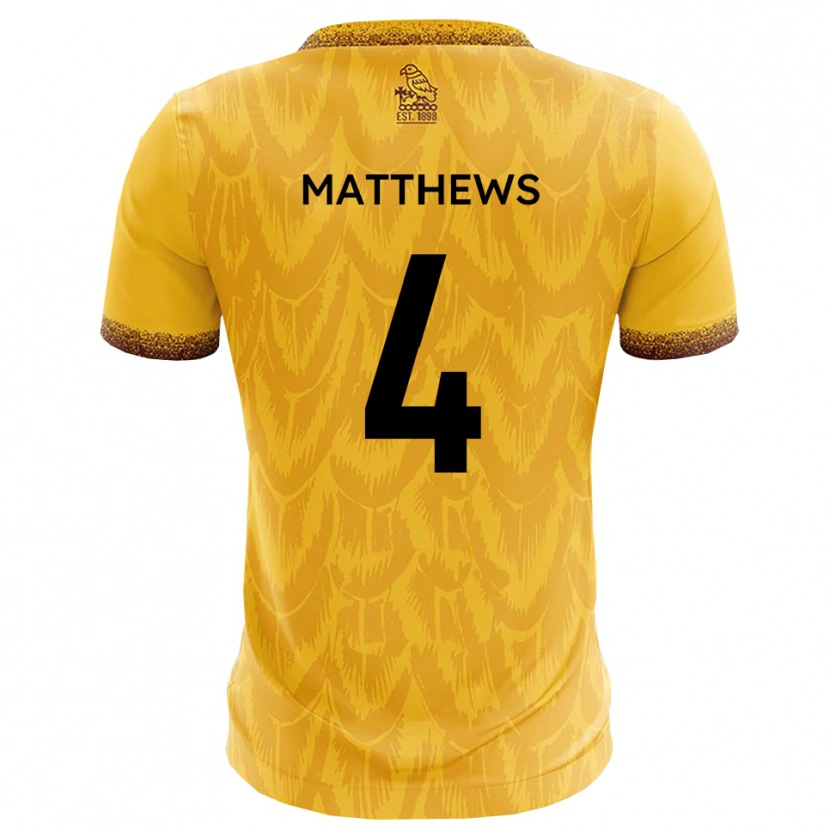 Danxen Women Anton Matthews #4 Yellow Brown Home Jersey 2025/26 T-Shirt